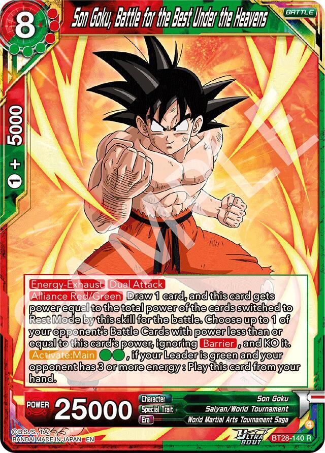 Son Goku, Battle for the Best Under the Heavens BT28-140 card from Prismatic Clash