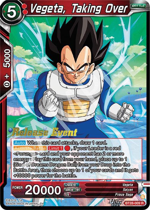 Vegeta, Taking Over BT28-009 card from Prismatic Clash Release Event