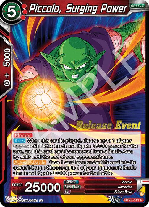 Piccolo, Surging Power BT28-011 card from Prismatic Clash Release Event