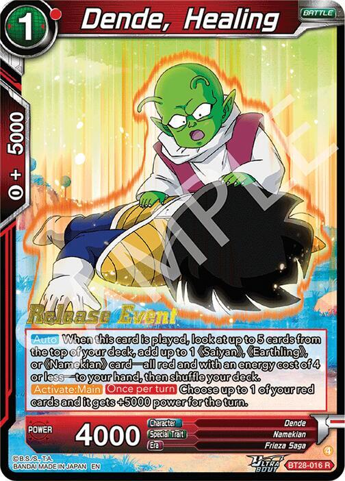 Dende, Healing BT28-016 card from Prismatic Clash Release Event