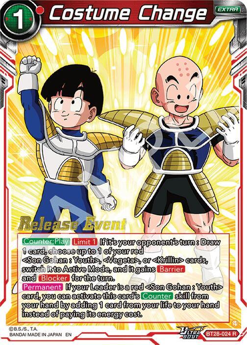 Costume Change BT28-024 card from Prismatic Clash Release Event