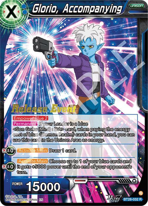 Glorio, Accompanying BT28-032 card from Prismatic Clash Release Event