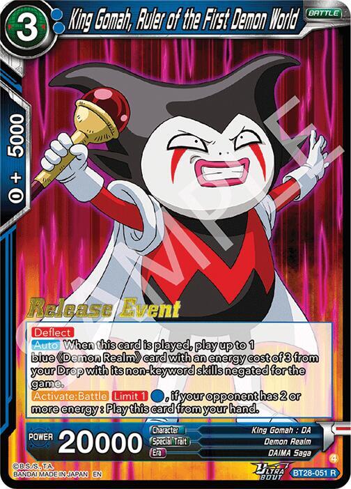 King Gomah, Ruler of the First Demon World BT28-051 card from Prismatic Clash Release Event