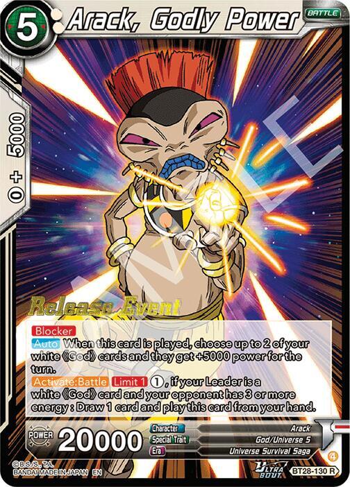 Arack, Godly Power BT28-130 card from Prismatic Clash Release Event