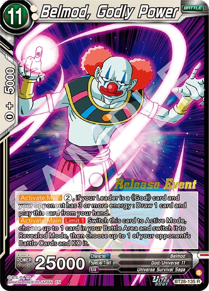 Belmod, Godly Power BT28-135 card from Prismatic Clash Release Event
