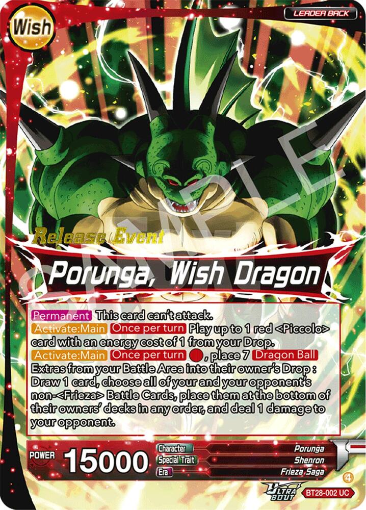 Dragon Ball // Porunga, Wish Dragon BT28-002 card from Prismatic Clash Release Event