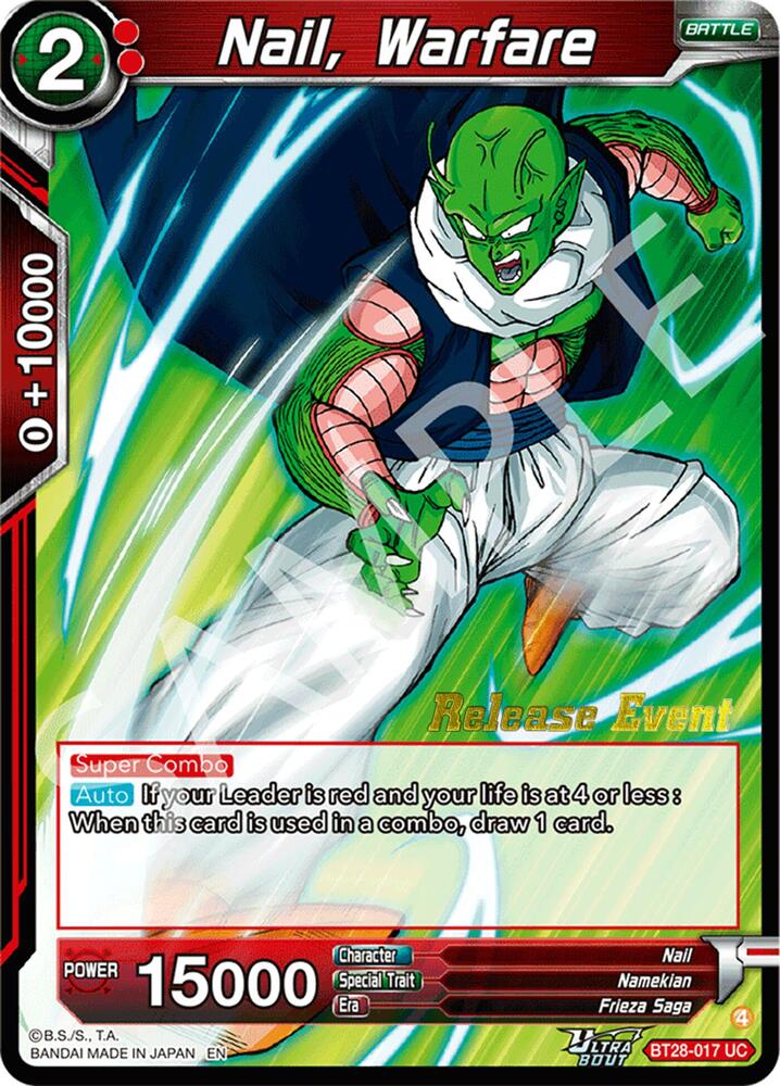Nail, Warfare BT28-017 card from Prismatic Clash Release Event
