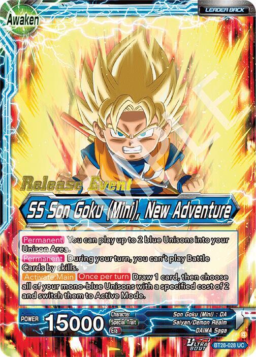 Son Goku (Mini) // SS Son Goku (Mini), New Adventure BT28-028 card from Prismatic Clash Release Event