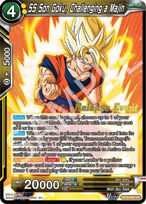 SS Son Goku, Challenging a Majin BT28-092 card from Prismatic Clash Release Event