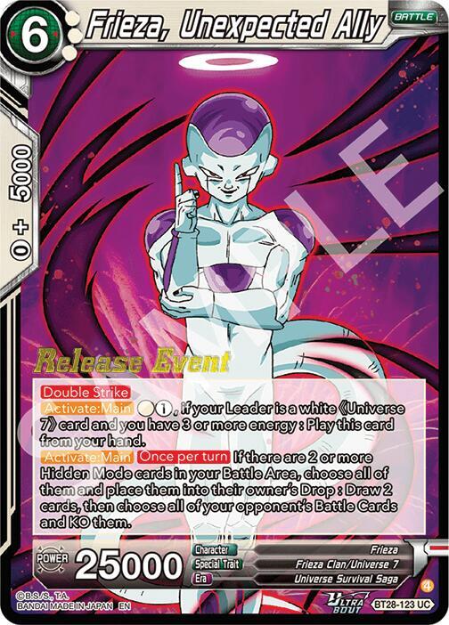 Frieza, Unexpected Ally BT28-123 card from Prismatic Clash Release Event