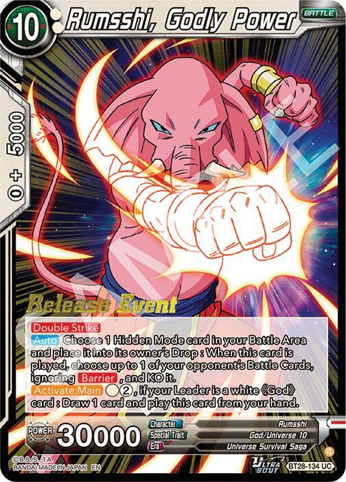 Rumsshi, Godly Power BT28-134 card from Prismatic Clash Release Event