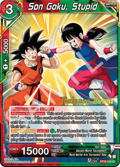 Son Goku, Stupid BT28-142 card from Prismatic Clash Release Event