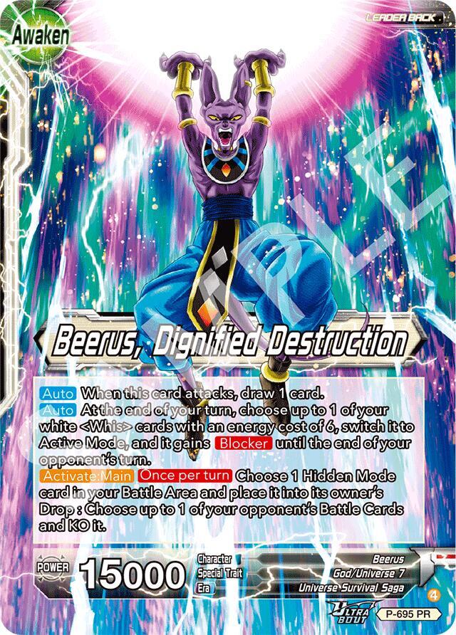 Beerus // Beerus, Dignified Destruction P-695 card from Promotion Cards
