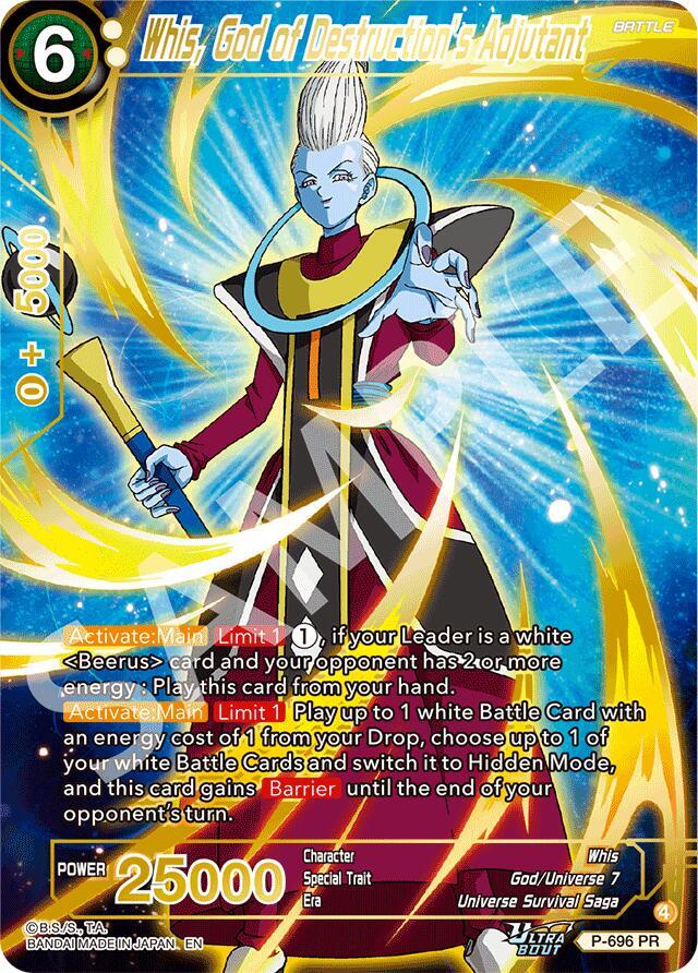 Whis, God of Destruction’s Adjutant (Gold-Stamped) P-696 card from Promotion Cards
