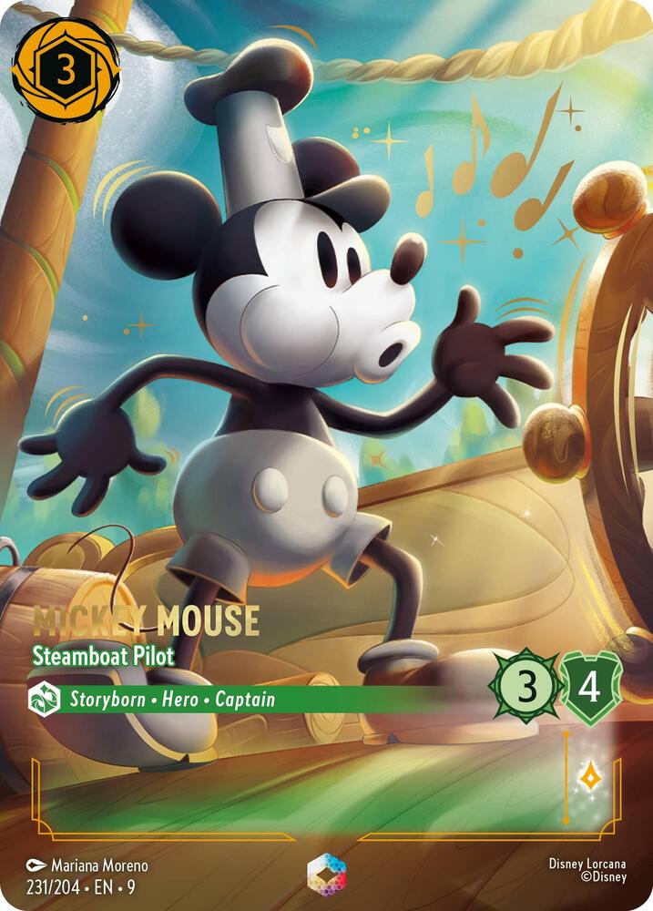 Mickey Mouse - Steamboat Pilot (Enchanted) 231/204 card from Fabled