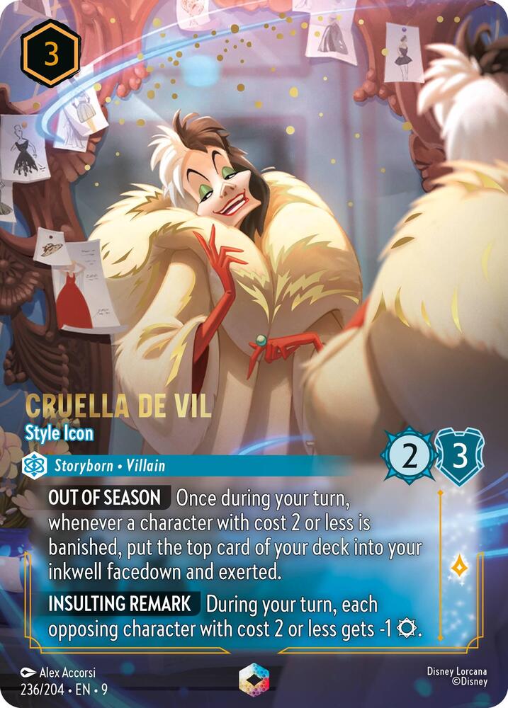 Cruella De Vil - Style Icon (Enchanted) 236/204 card from Fabled