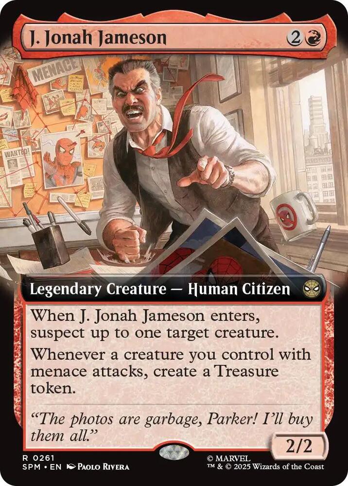 J. Jonah Jameson (Extended Art) 261 card from Marvel's Spider-Man