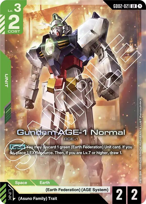 Gundam AGE-1 Normal GD02-021 card from Dual Impact
