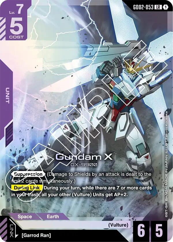 Gundam X GD02-053 card from Dual Impact