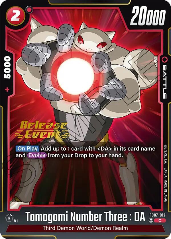 Tamagami Number Three : DA FB07-012 card from Wish For Shenron Release Event Cards