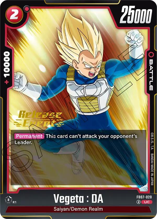 Vegeta : DA FB07-020 card from Wish For Shenron Release Event Cards