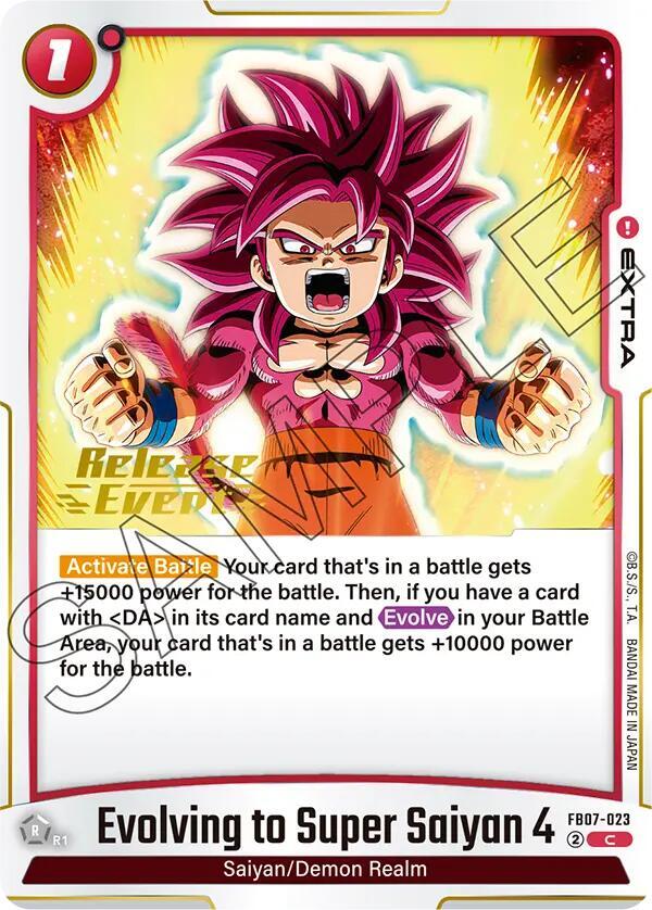 Evolving to Super Saiyan 4 FB07-023 card from Wish For Shenron Release Event Cards
