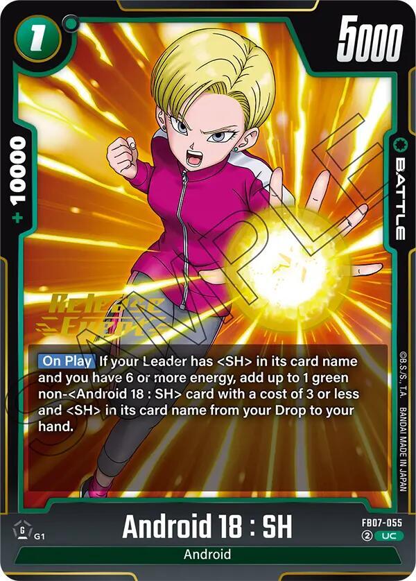 Android 18 : SH FB07-055 card from Wish For Shenron Release Event Cards