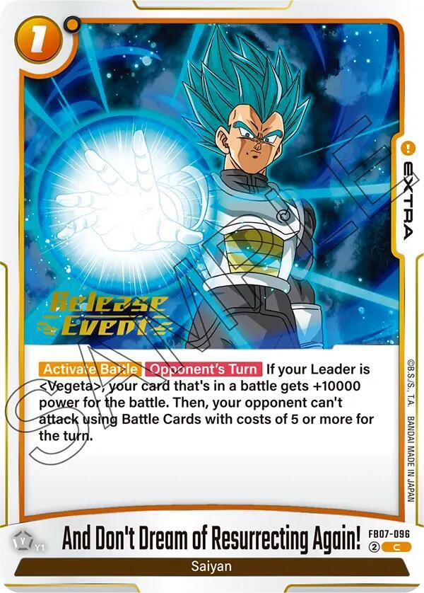 And Don't Dream of Resurrecting Again! FB07-096 card from Wish For Shenron Release Event Cards