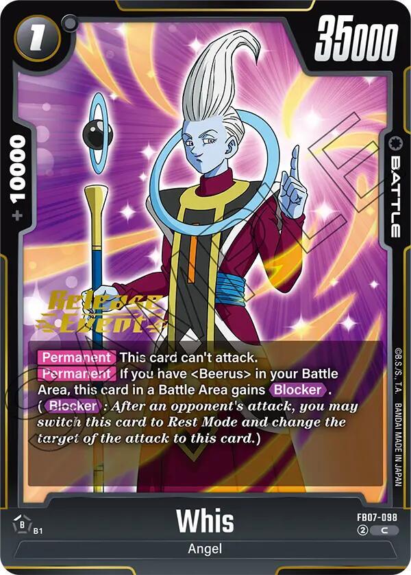 Whis FB07-098 card from Wish For Shenron Release Event Cards
