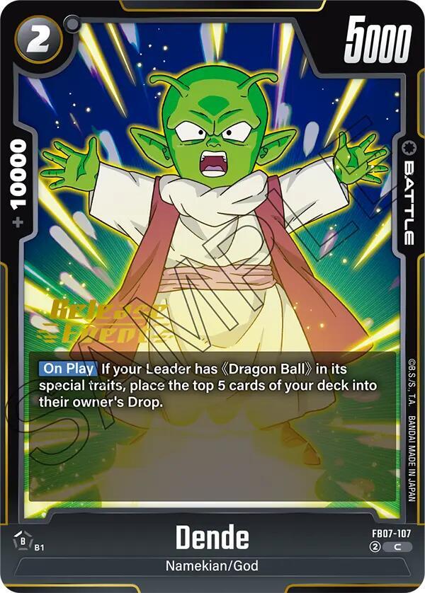 Dende FB07-107 card from Wish For Shenron Release Event Cards