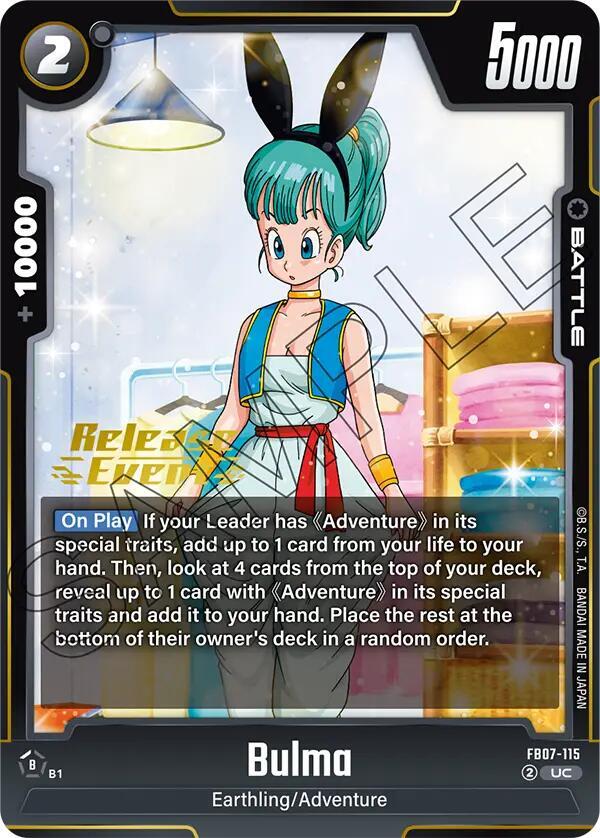 Bulma FB07-115 card from Wish For Shenron Release Event Cards