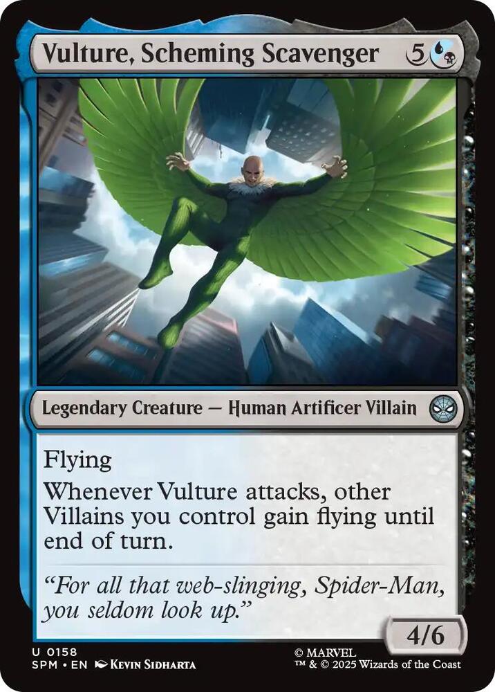Vulture, Scheming Scavenger 158 card from Marvel's Spider-Man