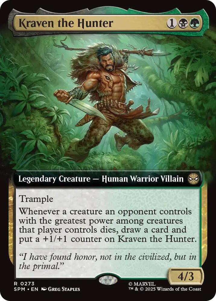 Kraven the Hunter (Extended Art) 273 card from Marvel's Spider-Man