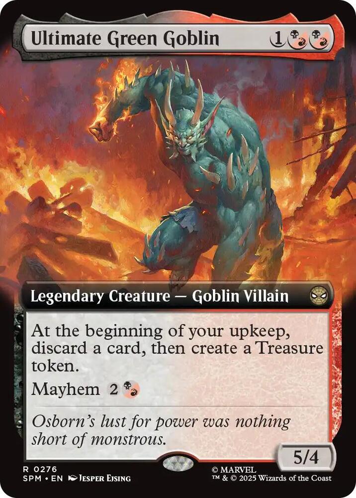 Ultimate Green Goblin (Extended Art) 276 card from Marvel's Spider-Man