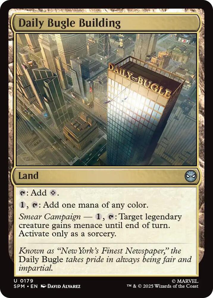 Daily Bugle Building 179 card from Marvel's Spider-Man