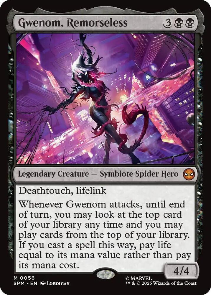 Gwenom, Remorseless 56 card from Marvel's Spider-Man