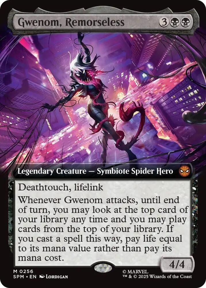 Gwenom, Remorseless (Extended Art) 256 card from Marvel's Spider-Man