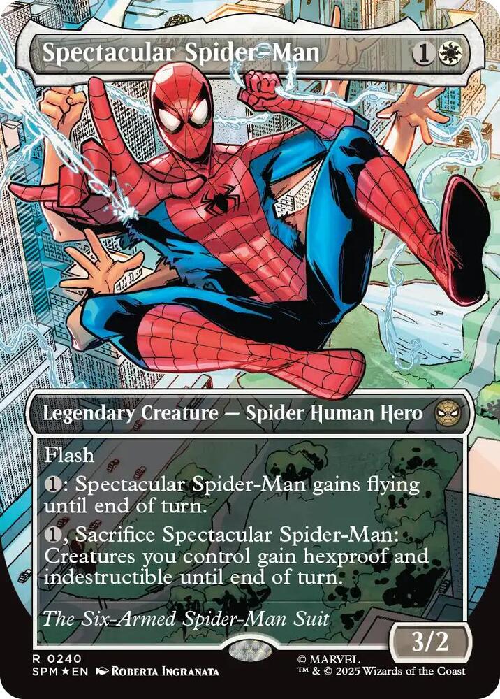 Spectacular Spider-Man (Borderless) (Textured Foil) 240 card from Marvel's Spider-Man