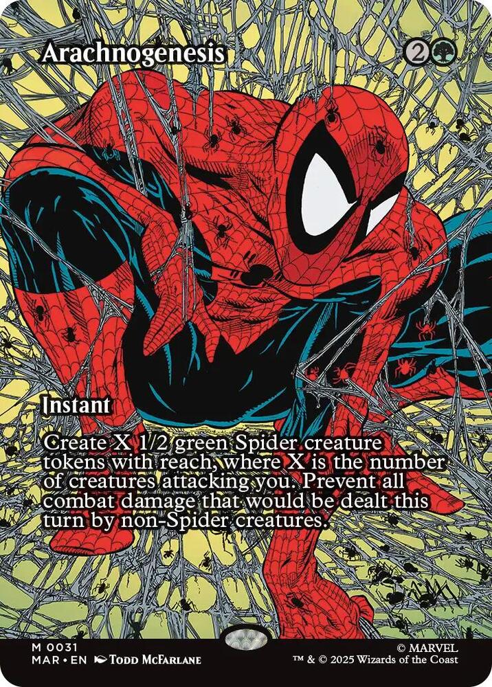 Arachnogenesis (Borderless) 31 card from Marvel Universe Eternal-Legal