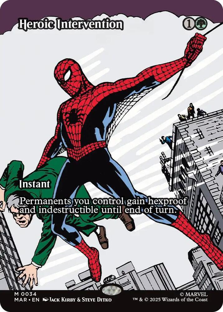 Heroic Intervention (Borderless) 34 card from Marvel Universe Eternal-Legal