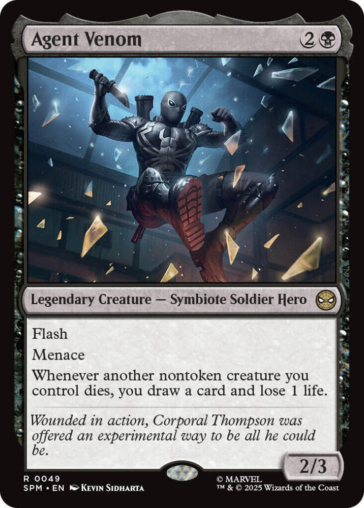 Agent Venom 49 card from Marvel's Spider-Man