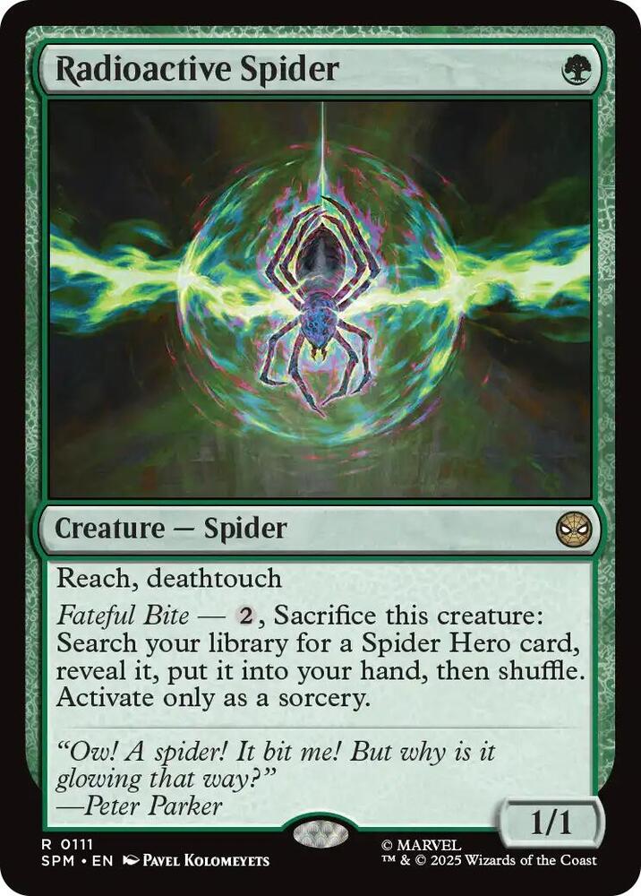 Radioactive Spider 111 card from Marvel's Spider-Man