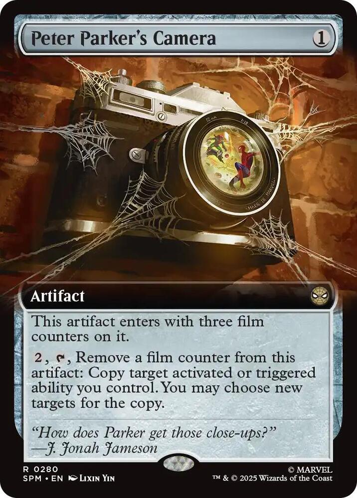Peter Parker's Camera (Extended Art) 280 card from Marvel's Spider-Man