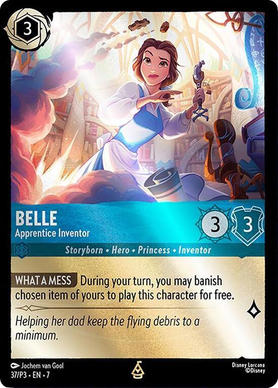 Belle - Apprentice Inventor 37 card from Disney Lorcana Promo Cards
