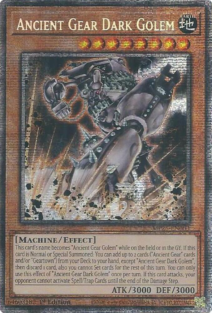 Ancient Gear Dark Golem MP25-EN003 card from 2025 Mega-Pack