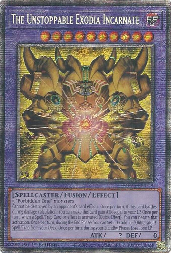 The Unstoppable Exodia Incarnate MP25-EN008 card from 2025 Mega-Pack