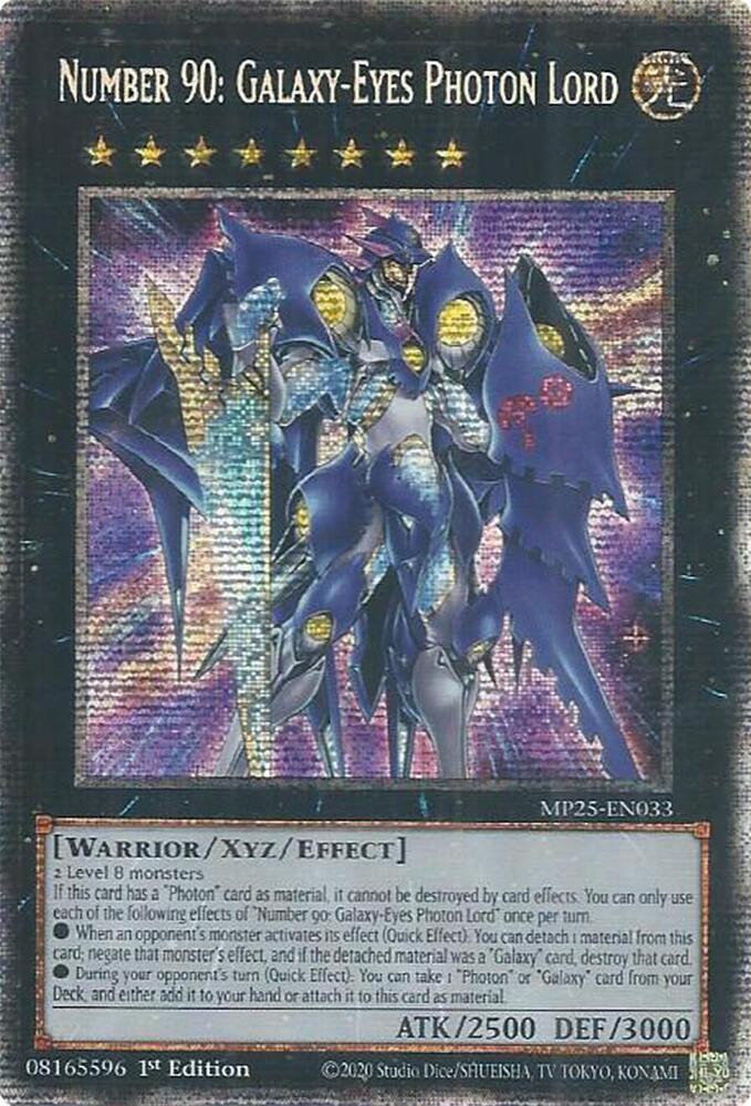Number 90: Galaxy-Eyes Photon Lord MP25-EN033 card from 2025 Mega-Pack