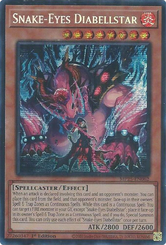 Snake-Eyes Diabellstar MP25-EN062 card from 2025 Mega-Pack