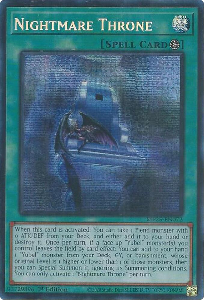 Nightmare Throne MP25-EN072 card from 2025 Mega-Pack