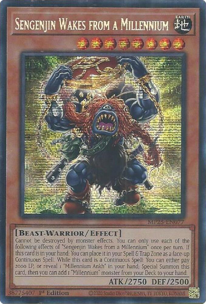 Sengenjin Wakes from a Millennium MP25-EN077 card from 2025 Mega-Pack